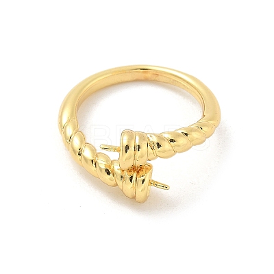 Brass Cup Peg Open Cuff Ring Settings LS-KK-G518-10G-05-1