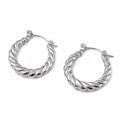 Non-Tarnish 304 Stainless Steel Twist Teardrop Hoop Earrings for Women EJEW-I284-10P-1