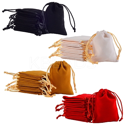 40Pcs 4 Colors Velvet Packing Pouches TP-SZ0001-01-1