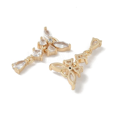 Brass Micro Pave Clear Cubic Zirconia Pendants KK-S367-10A-1
