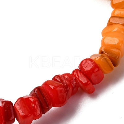 Chakra Dyed Natural Freshwater Shell Beads Stretch Bracelets for Men Women BJEW-JB12475-1