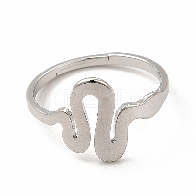 Non-Tarnish 304 Stainless Steel Snake Adjustable Ring for Women RJEW-B027-25P-1