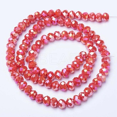 Electroplate Glass Beads Strands EGLA-A034-P4mm-B06-1