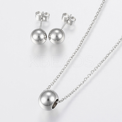 Tarnish Resistant 304 Stainless Steel Jewelry Sets SJEW-H122-03P-1