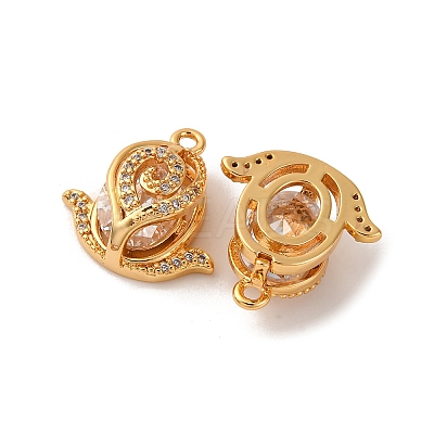 Brass Micro Pave Cubic Zirconia Pendants KK-K382-51G-1