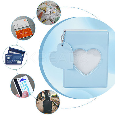 3 Inch PVC Mini Heart Hollow Photocard Holder Book AJEW-WH0038-65P-03-1
