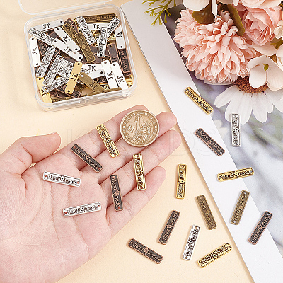 96Pcs 4 Colors Tibetan Style Alloy Connector Charms FIND-GO0002-11-1