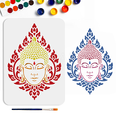 1Pc PET Hollow Out Drawing Painting Stencils DIY-MA0005-20B-03-1