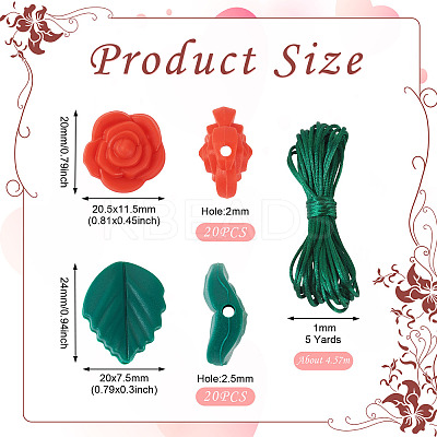 DIY Rose Flower Nursing Necklaces Making Kit for Kids Chewing Teething DIY-TA0006-35-1