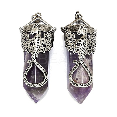 Natural Gemstone Faceted Pointed Bullet Big Pendants G-Q165-02AS-1