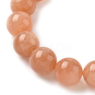 Natural Sunstone Beaded Stretch Bracelets for Men Women BJEW-I322-01A-1