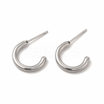 Non-Tarnish 304 Stainless Steel Ring Stud Earrings EJEW-C004-12C-P-1