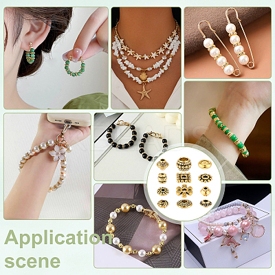 360Pcs 12 Styles Tibetan Style Alloy Spacer Beads FIND-PH0023-79AG-1