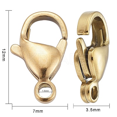 Ion Plating(IP) 304 Stainless Steel Lobster Claw Clasps LS-X-STAS-H353-D-02G-1