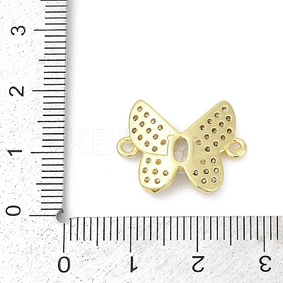 Brass Clear Cubic Zirconia Butterfly Connector Charms KK-D317-140G-1
