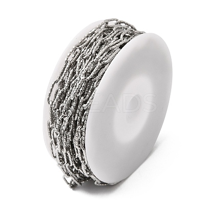 304 Stainless Steel Textured Paperclip Chains CHS-P029-01P-1