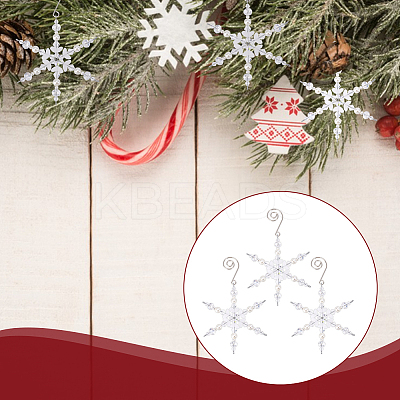 Christmas Snowflake Glass Pendant Decoration HJEW-GO00060-1