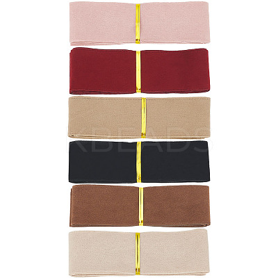 6Pcs 6 Colors Flat Faux Suede Fabric Ribbons OCOR-BC0006-14A-1