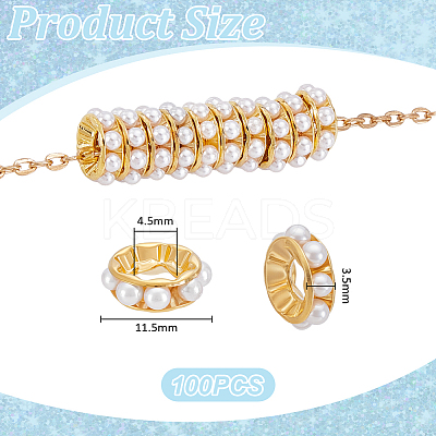 100Pcs ABS Plastic Spacer Beads KY-UN0001-11G-1