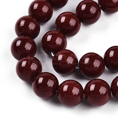Baking Paint Pearlized Glass Pearl Bead Strands HY-N002-8mm-D01-1