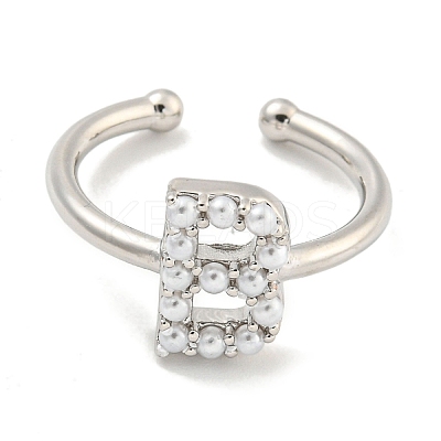 Rack Plating Brass Open Cuff Rings for Women RJEW-F162-01P-B-1