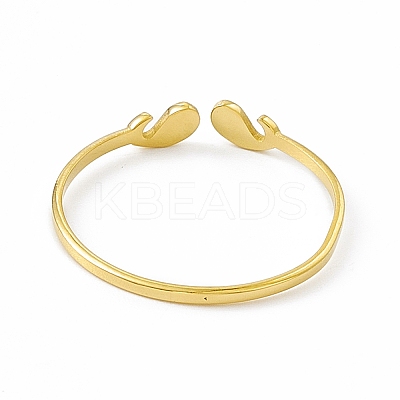 Ion Plating(IP) 304 Stainless Steel Cuff Ring for Women RJEW-C060-03G-1