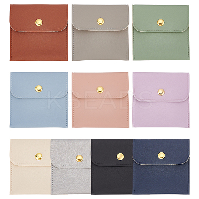10Pcs 10 Colors PU Imitation Leather Jewelry Storage Bags ABAG-NB0001-94-1