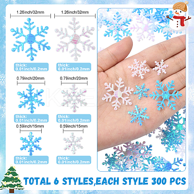 6 Bags 3 Styles 2 Colors Plastic Confetti DIY-SC0031-48B-1