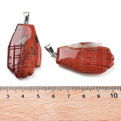 Natural Red Jasper Carved Pendants G-K369-01P-11-1