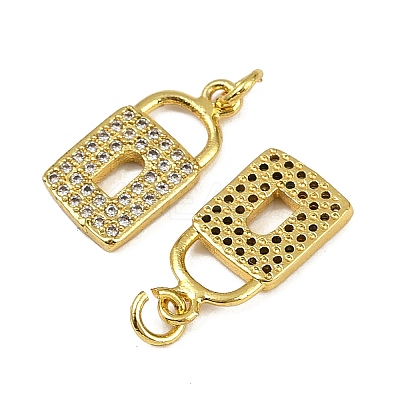Brass Micro Pave Cubic Zirconia Pendants KK-I358-038G-1