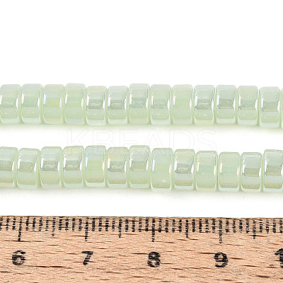 AB Color Plated Imitation Jade Glass Beads Strands GLAA-T026-3x6mm-J02-1