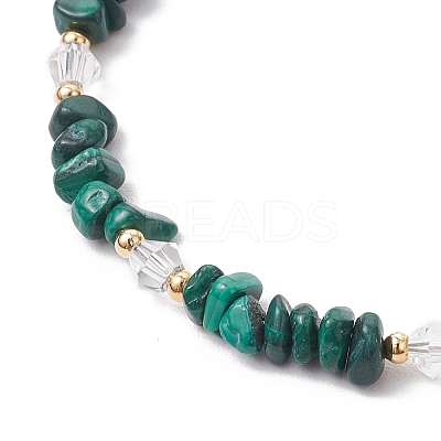Natural Malachite Chip Beaded Bracelets for Women BJEW-JB11742-10-1