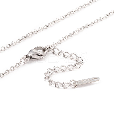 304 Stainless Steel Rectangle Pendant Necklace for Men Women Ion Plating(IP) NJEW-P262-16-1