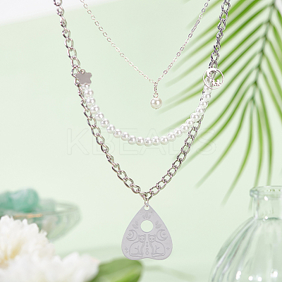 12Pcs 3 Colors 304 Stainless Steel Pendants STAS-DC0014-40-1