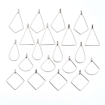 Tarnish Resistant 304 Stainless Steel Wire Pendants STAS-X0017-14P-1