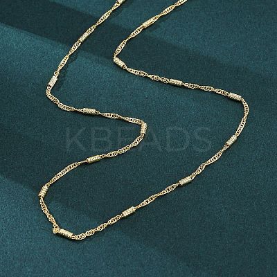 Brass Singapore Chains Necklaces for Women NJEW-D302-04G-1