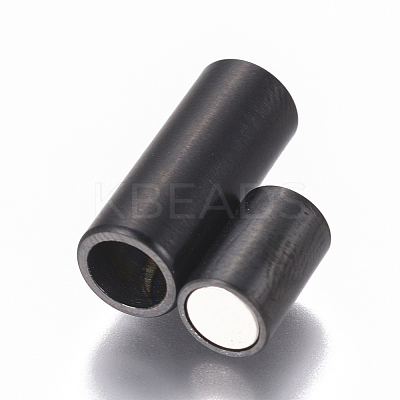 304 Stainless Steel Magnetic Clasps with Glue-in Ends STAS-I120-52MB-A-1