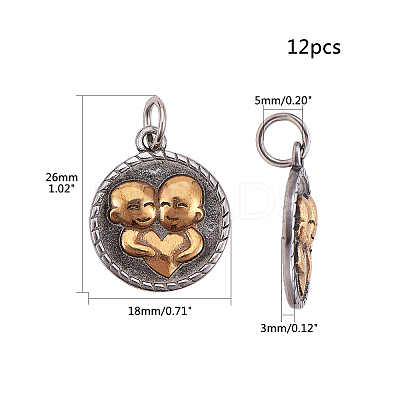 316 Surgical Stainless Steel Pendants STAS-PH0019-49-1