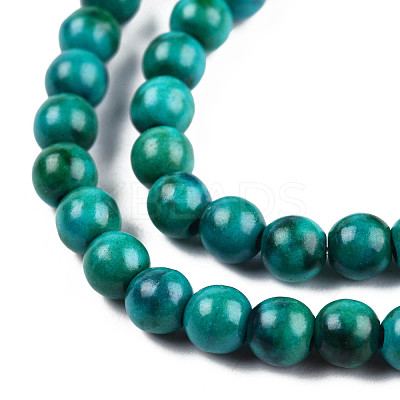 Dyed Natural Ocean White Jade Round Bead Strands G-R295-4mm-07-1