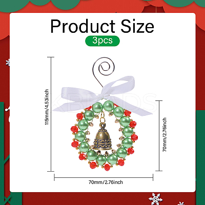 Christmas Wreath Acrlic & Glass Pendant Decorations PALLOY-GO00036-1