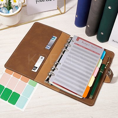 Imitation Leather A6 Portable Pocket BuckleLoose-Leaf Notebook AJEW-WH20001-45C-1