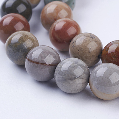 Natural Ocean Jasper Beads Strands G-P318-01-10mm-1