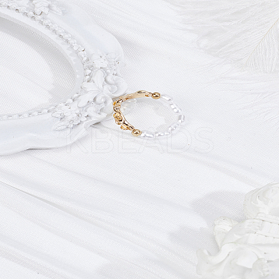 1Pc Resin Imitation Pearl Finger Rings RJEW-LP0002-17-1