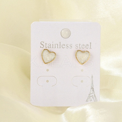 304 Stainless Steel Enamel Stud Earrings LS-EJEW-G421-01G-01-1