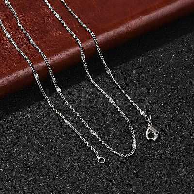 2mm Rack Plating Brass Curb Chain Necklaces for Women Men MAK-L044-24P-1