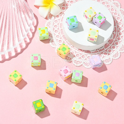 15Pcs Opaque Acrylic European Beads OACR-YW0003-82-1
