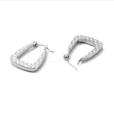 Non-Tarnish 304 Stainless Steel Trapezoid Hoop Earrings for Women LS-EJEW-A076-07P-1