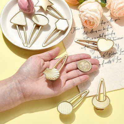 8Pcs 8 Styles Alloy Alligator Hair Clip Finding PHAR-CJ0001-03-1