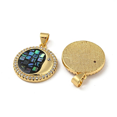 Brass Micro Pave Cubic Zirconia Pendants KK-K356-21G-1