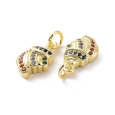 Brass Micro Pave Cubic Zirconia Charms KK-E068-VF115-1